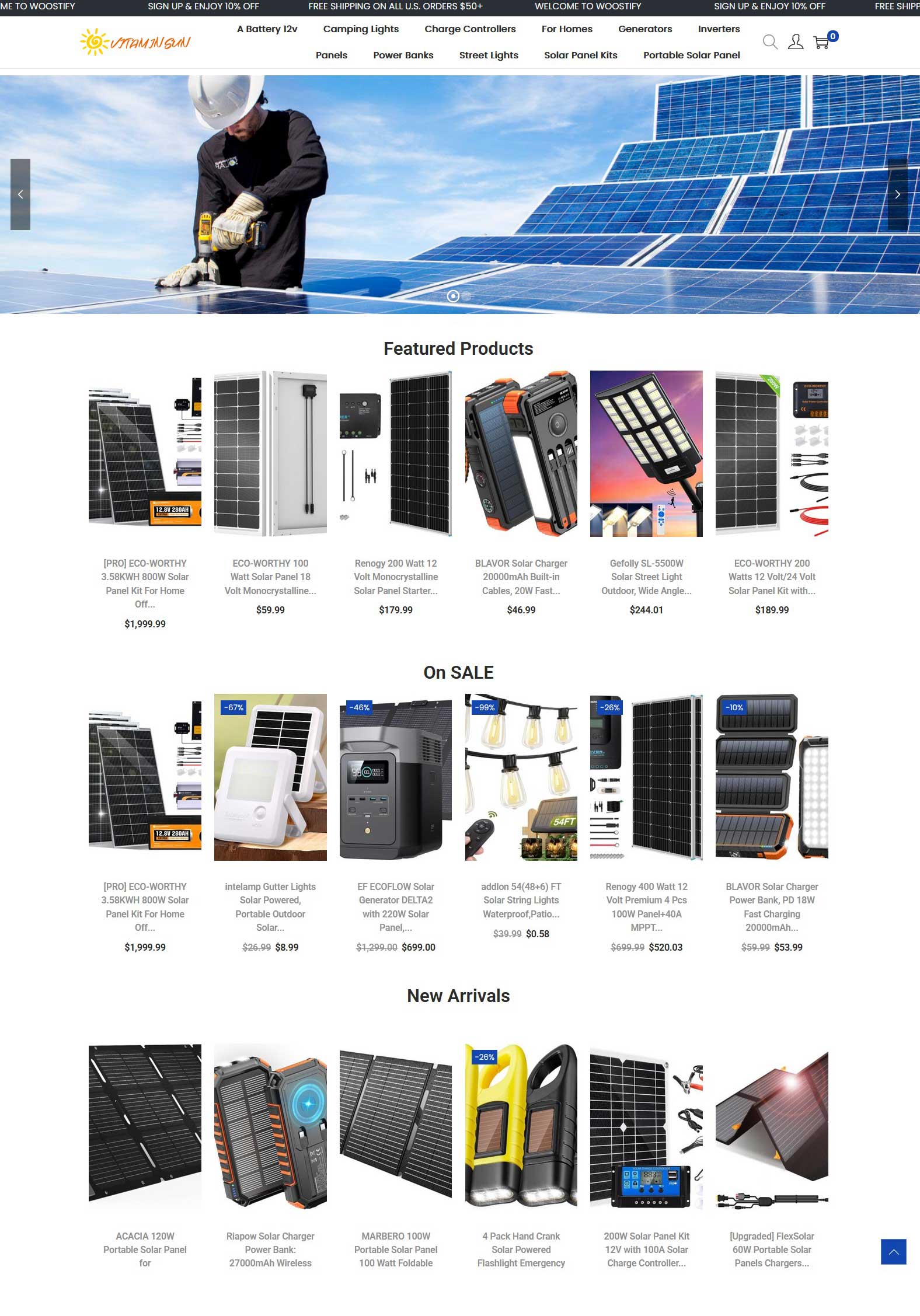 Amazon Affiliate / DropShip Store Website – Solar Power Products