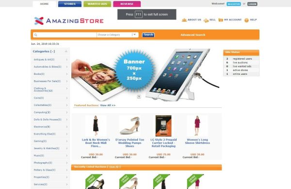 Auction Website eBay Clone - Free Install