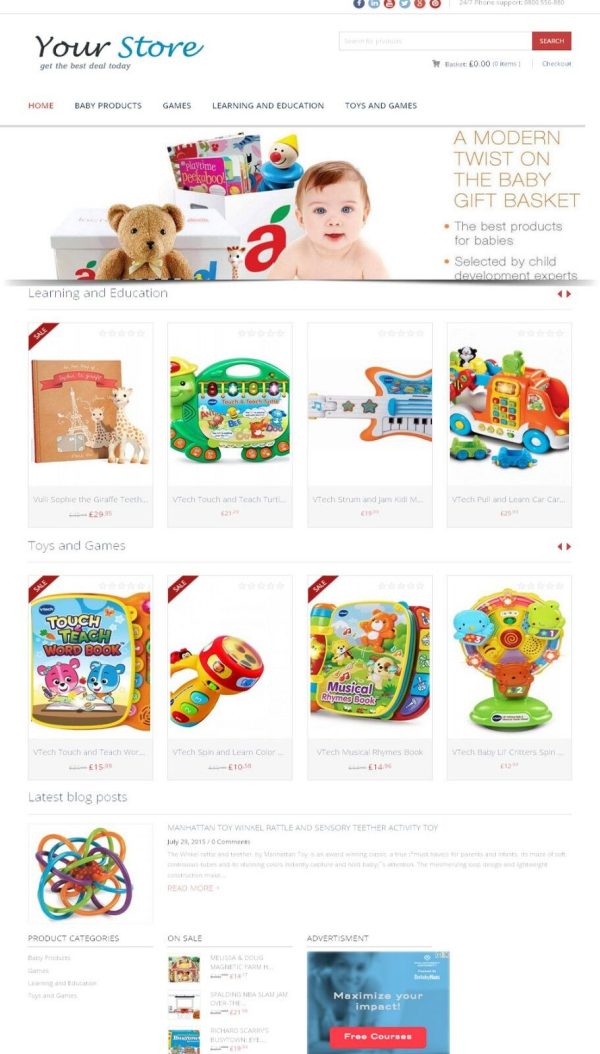 Baby Products Store - Amazon Affiliate/Dropship Website on AutoPilot