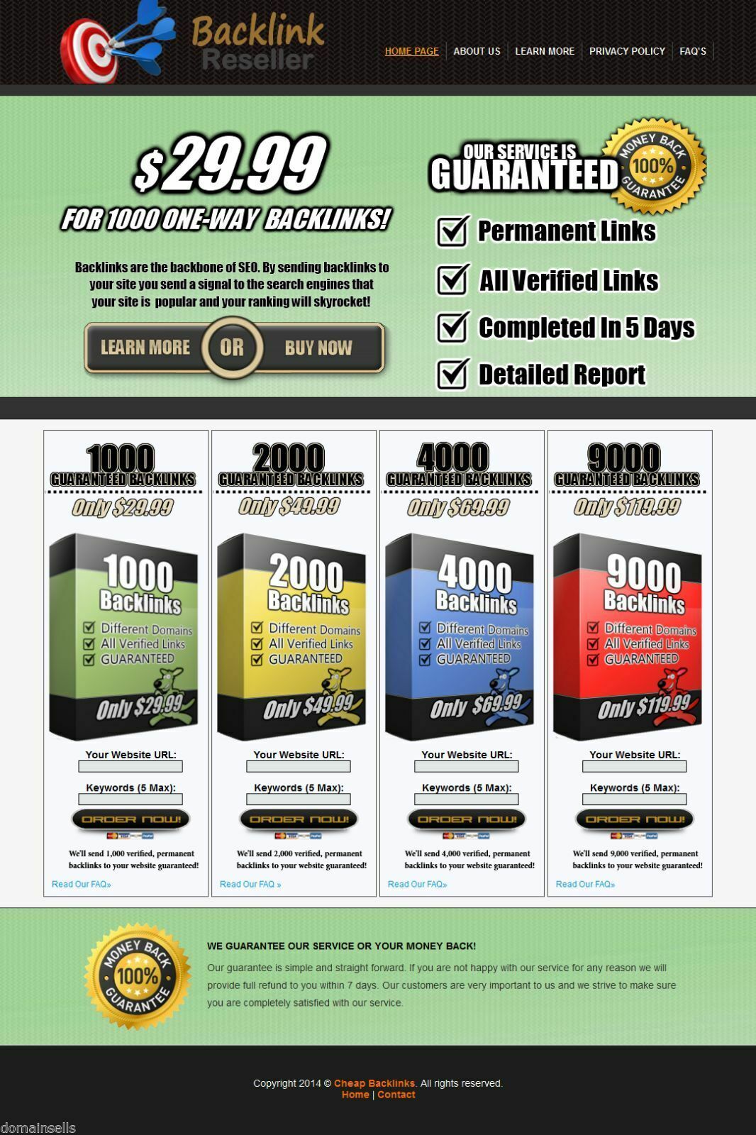 Backlink Reseller Website – Outsourced Turnkey Online Business Selling Backlinks