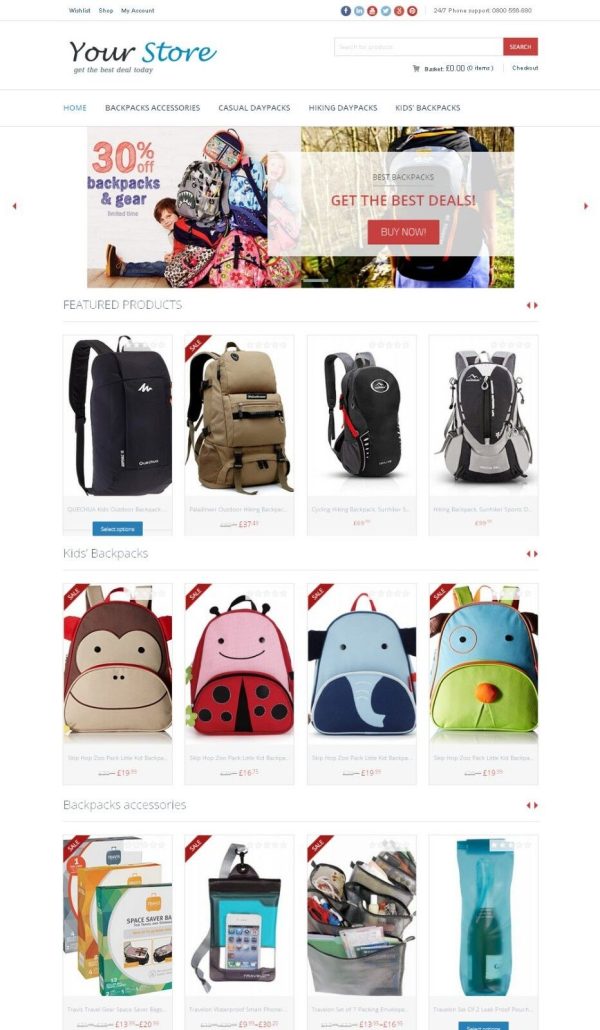 Backpacks Store - Amazon Affiliate/Dropship Website on AutoPilot
