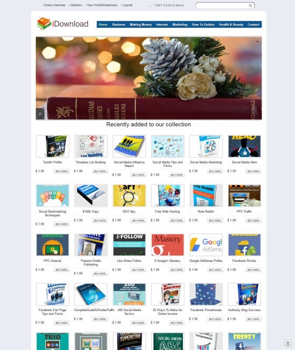 Books Store Website  - 200 Books PRELOADED