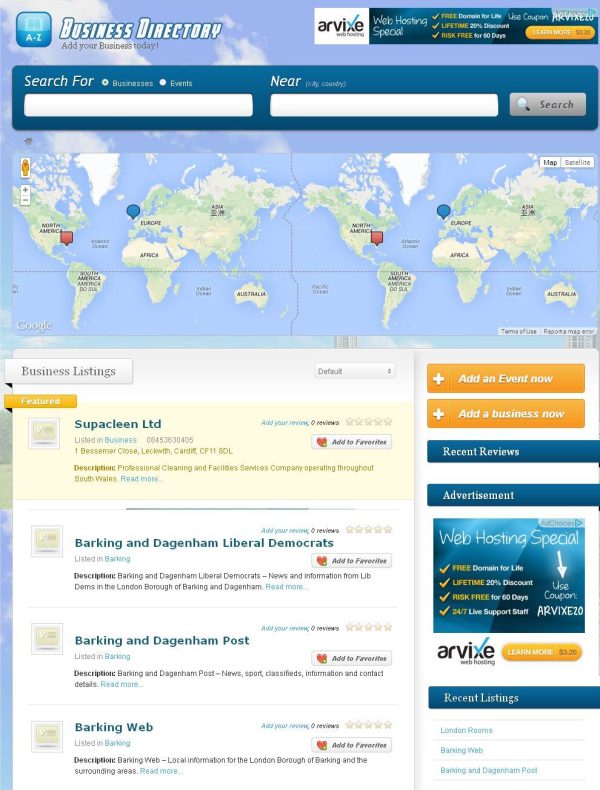 Business Directory Website