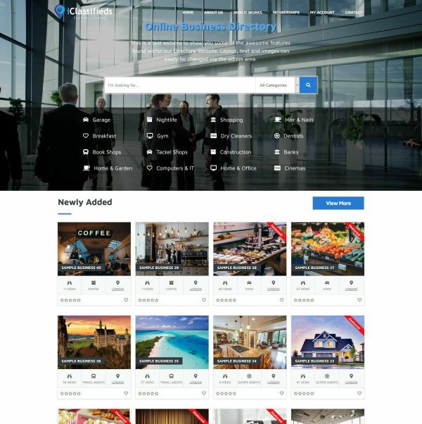Business Directory Website with Map, Rating, Review, Zip Search