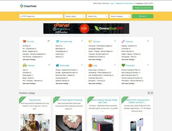 Classifieds Ads Website, Free Installation
