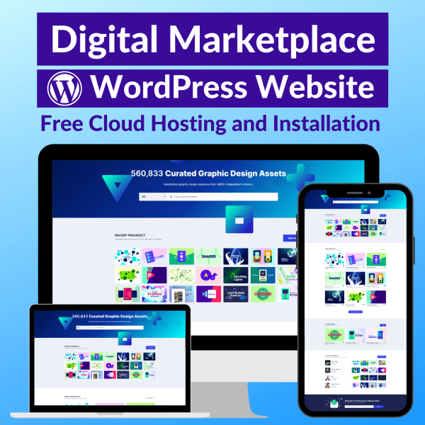 Digital Marketplace Business Affiliate Website Store Free Hosting+Installation 