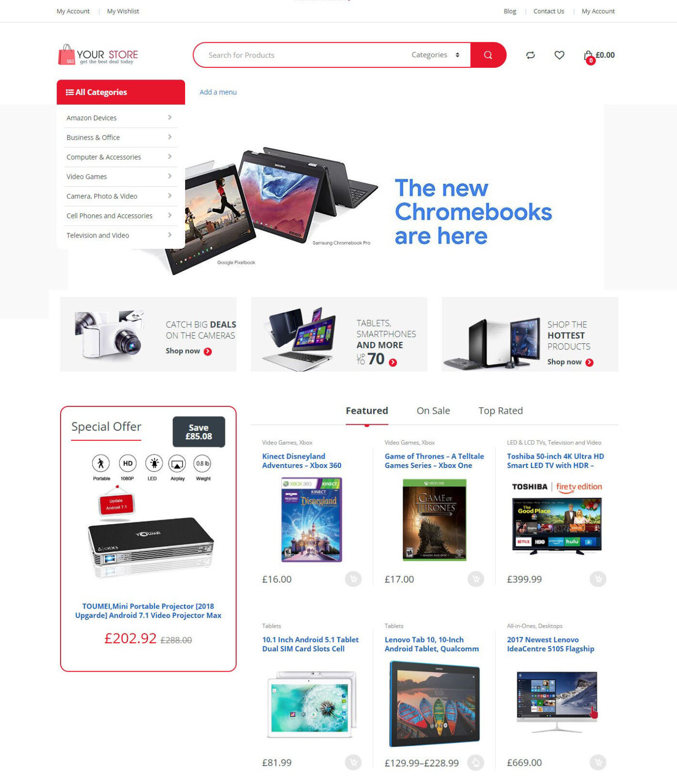 Electronics Store, Amazon Affiliate Drop Shipping eCommerce Website
