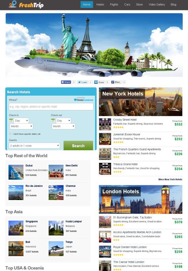 FLIGHT, HOTEL & CAR RENTAL Search engine and Comparison Website + Amazon Aff