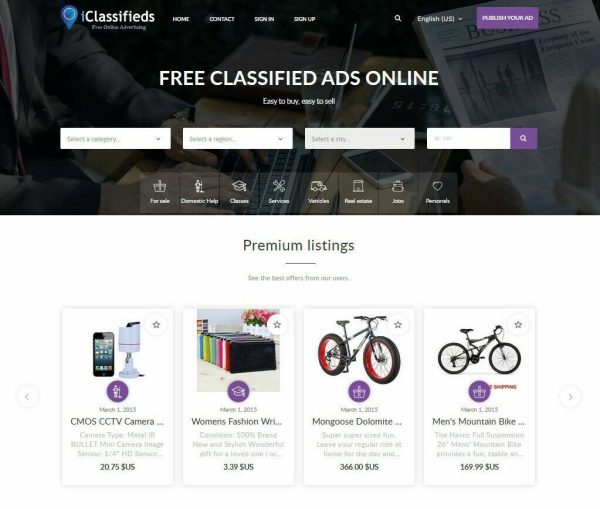 Free Advertising Classifieds Website, Free Install