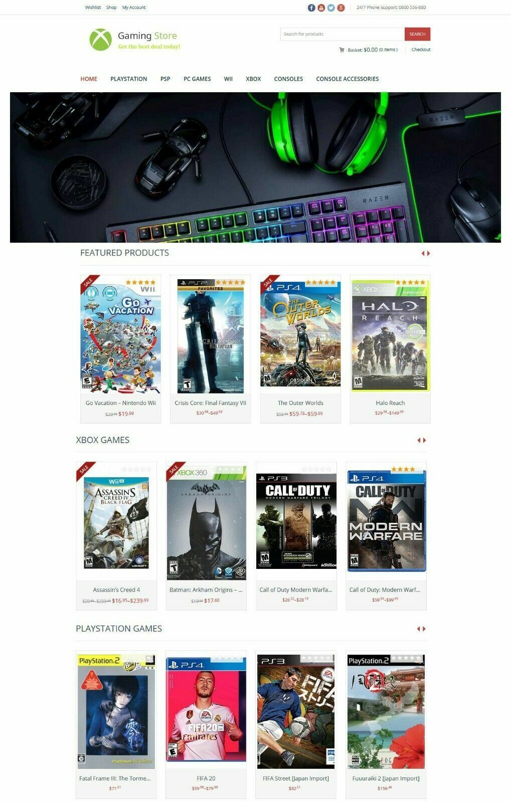 Gaming Produts Store, Amazon Affiliate DropShip eCommerce Website