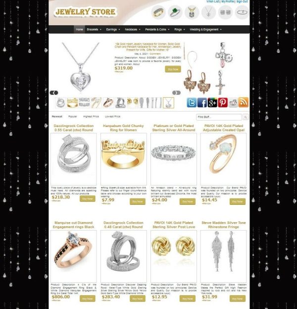 JEWELRY Store Automatic Amazon eBay CB Affiliate Website Make Money + AUTOUPDATE