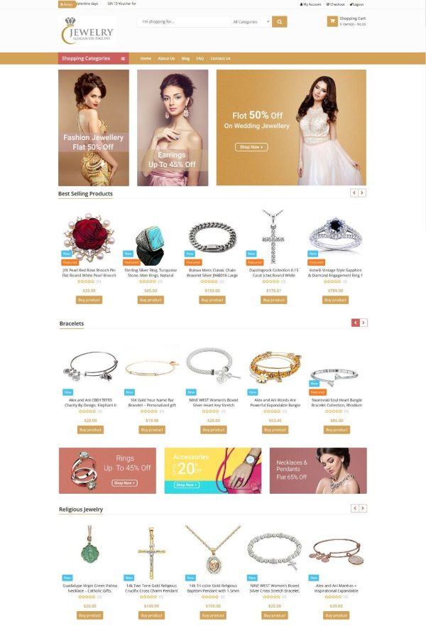 Jewelry Store - Amazon, Ali Affiliate / Dropship Website For Sale
