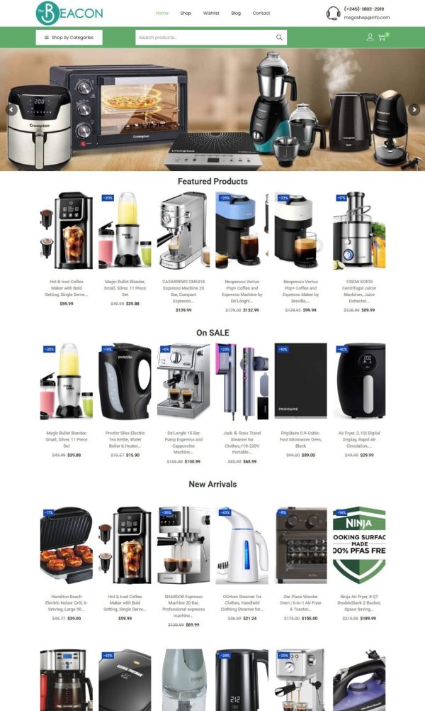 Kitchen Appliances Store - Affiliate / Drop Shipping Website + eCommerce