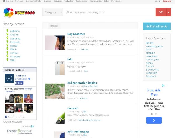 Local Classified Ads Website - Free Install