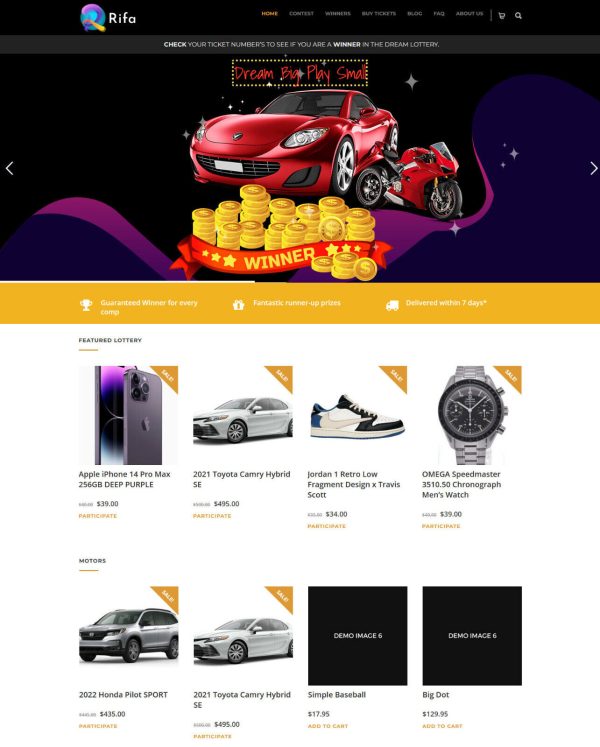 Make Money with Online Lottery Raffle Draws Website