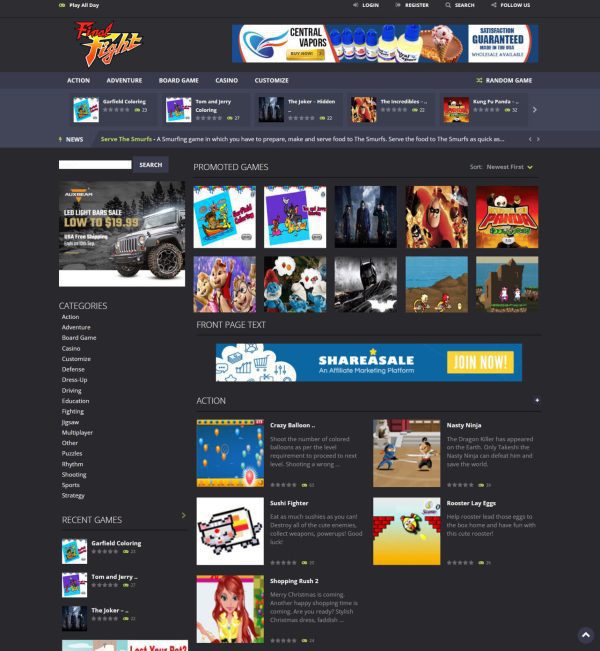 Online Arcade Games Website + Free Installation with SSL