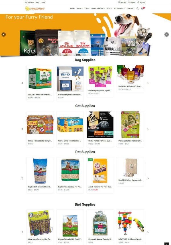 Pet Care Products Store Website - eCommerce + Amazon Affiliate