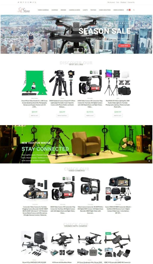 Photo Video Drones Cameras eCommerce Affiliate/ DropShip Website