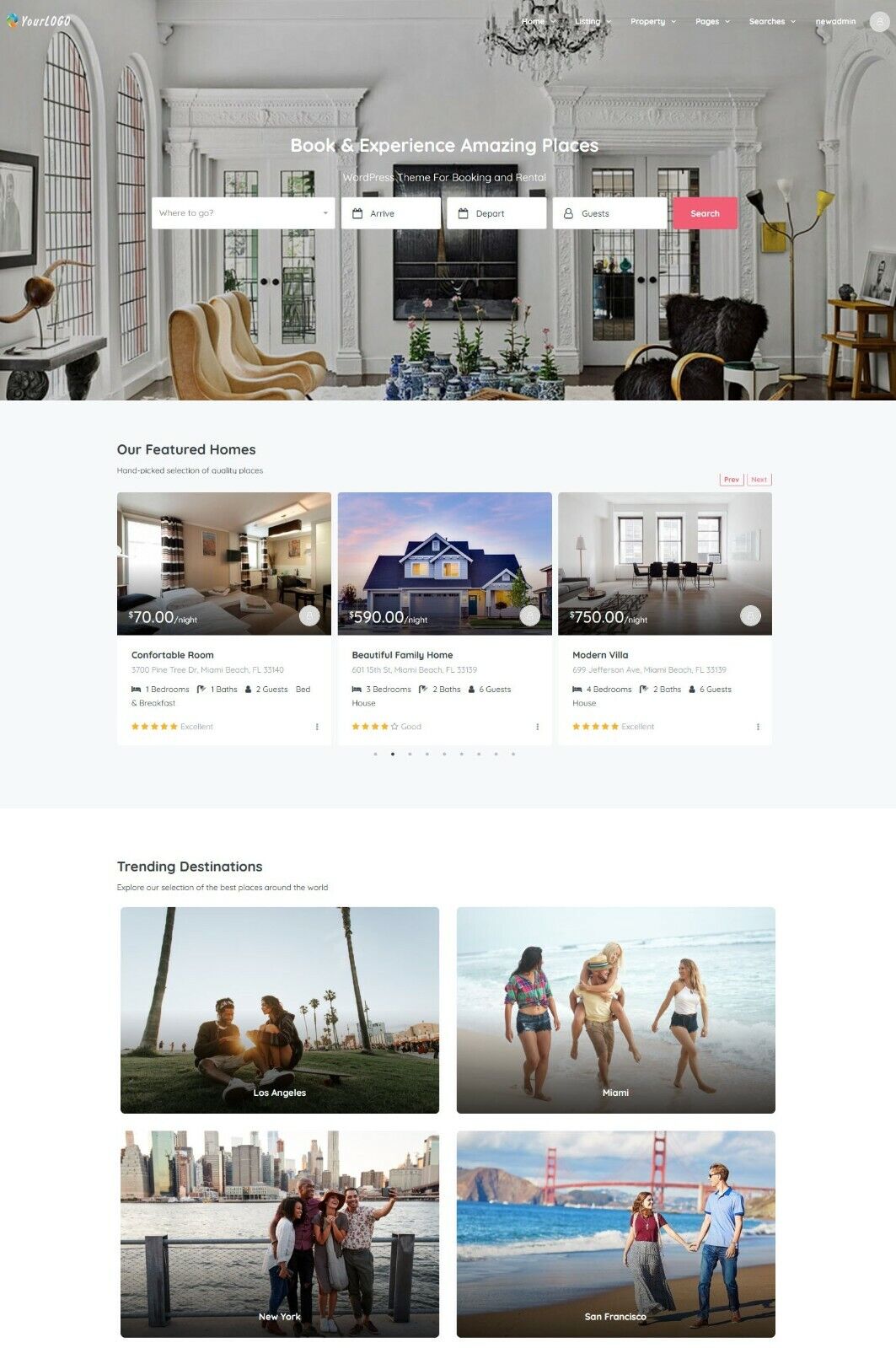 Properties Rental and Booking Website For Sale