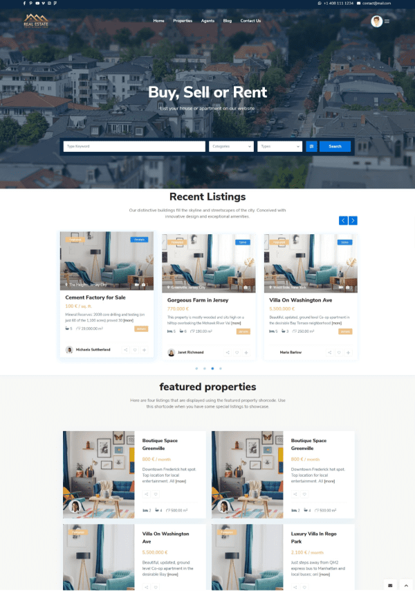 Real Estate Buy, Sell and Rental WebSite