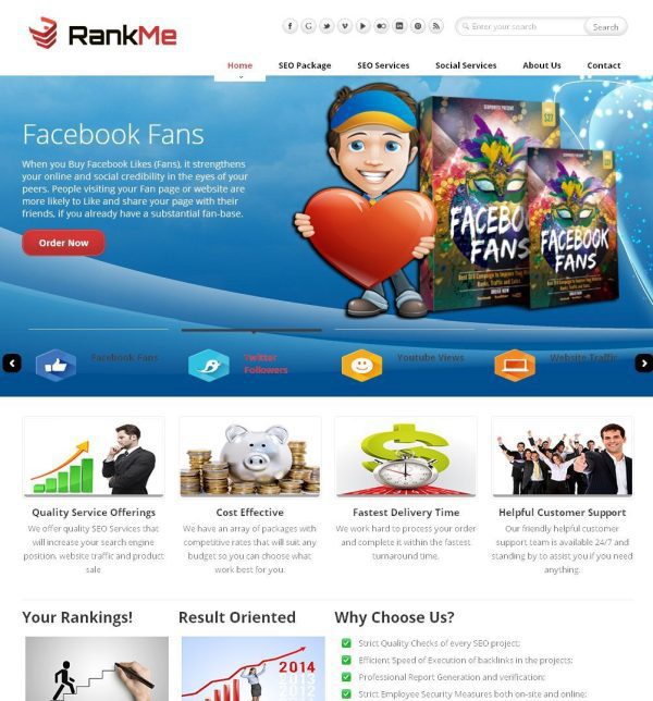 SEO, Social Marketing Services reseller Website