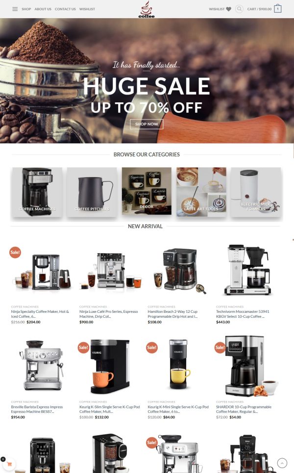 Turnkey Dropshipping Website, Coffee Makers Accessories Store ing