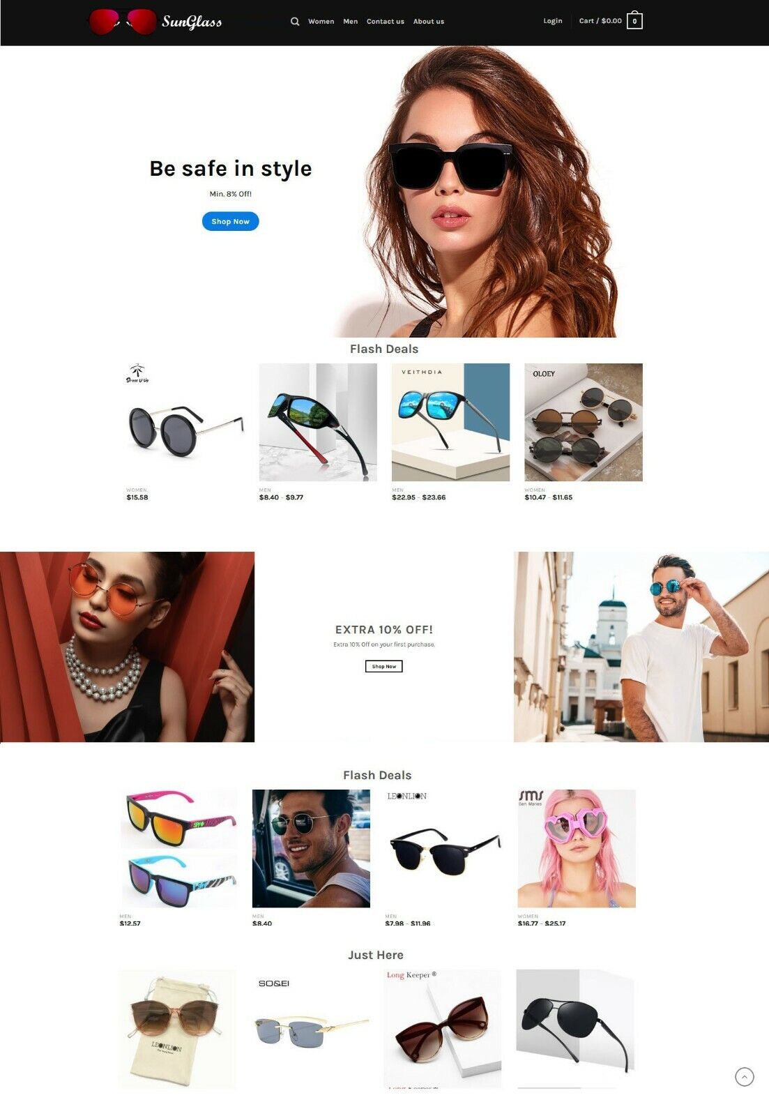 Sunglasses Store Drop Shipping Store Website