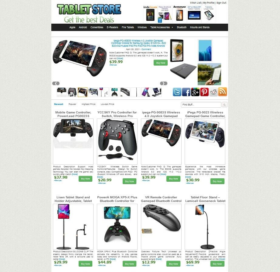 Tablets & Accessories Amazon, eBay, ClinkBank Affiliate Website – AUTO UPDATE
