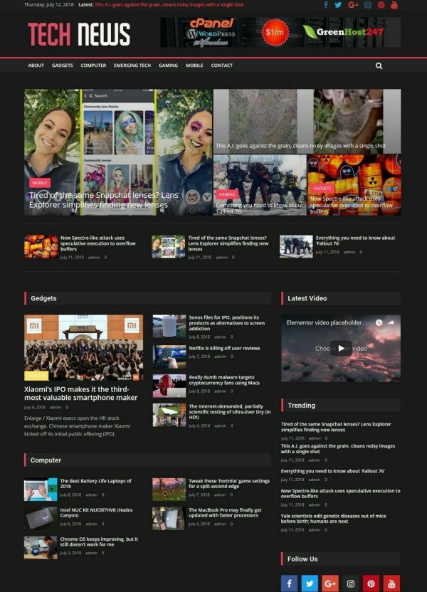 Technology News Website + Affiliate Shop, Runs AutoPilot