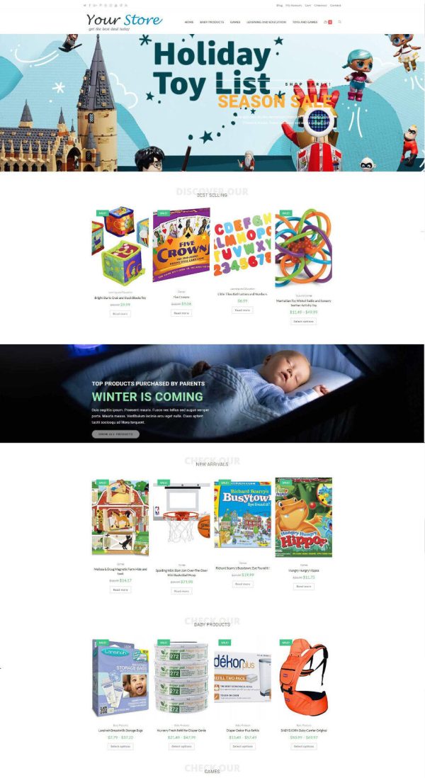 Toys Games Store - Amazon Affiliate + eCommerce Website