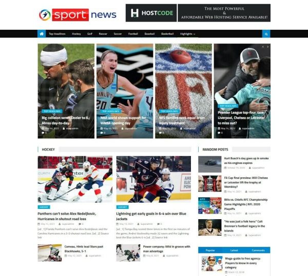 Turnkey Automatic Sports News Affiliate Website