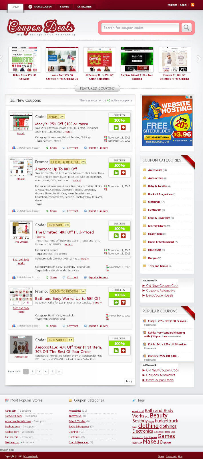 Your own COUPON codes sharing website, AutoPilot