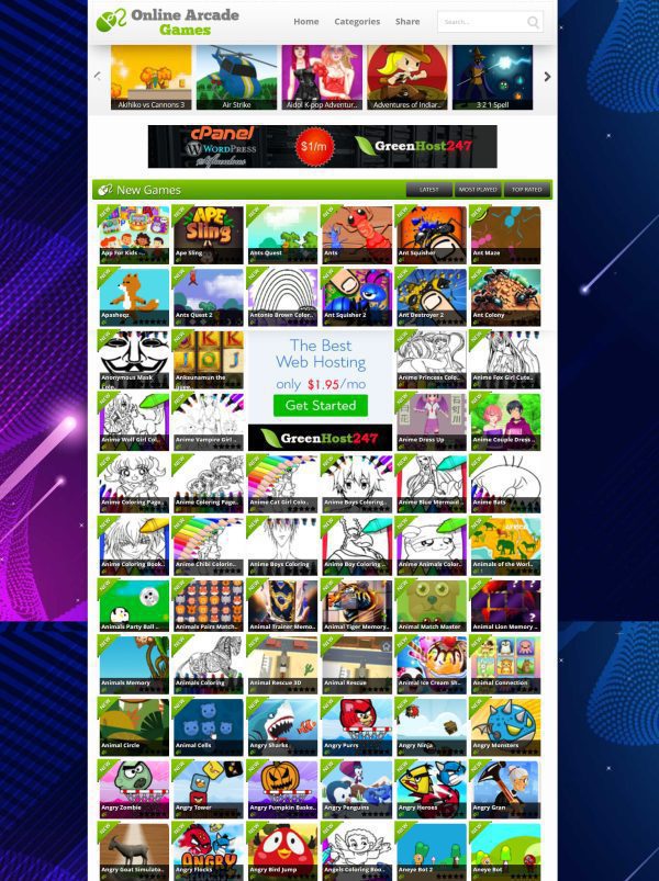 Online Arcade Game Website