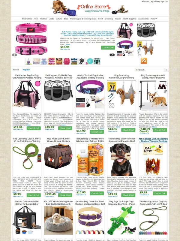 Pet Supplies Store - Amazon, eBay, ClickBank Affiliate Website - AUTO UPDATE
