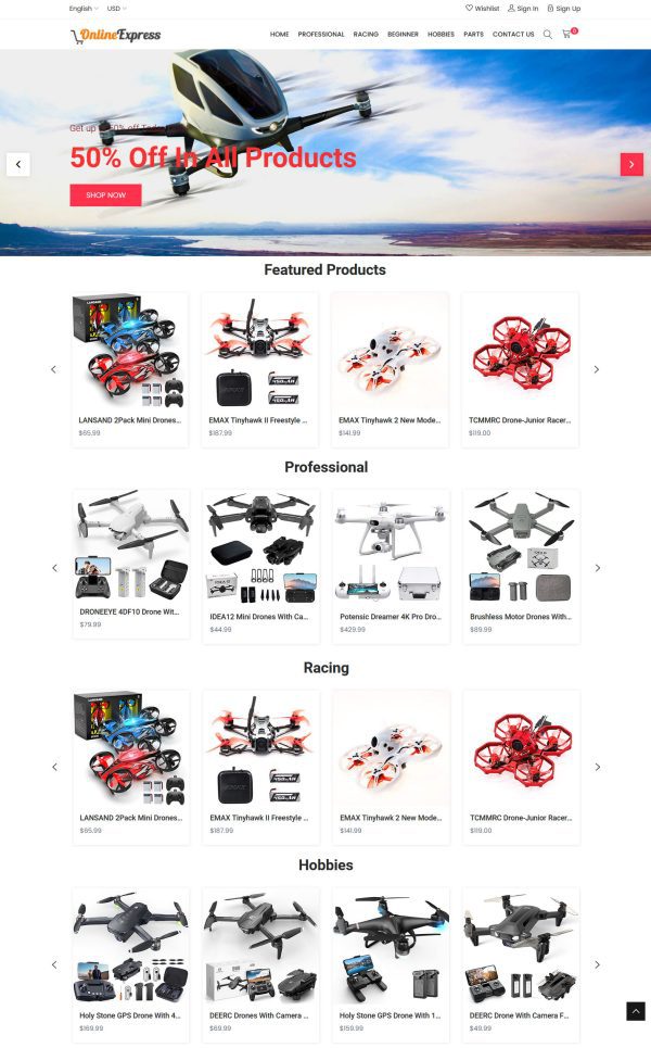 drones store website