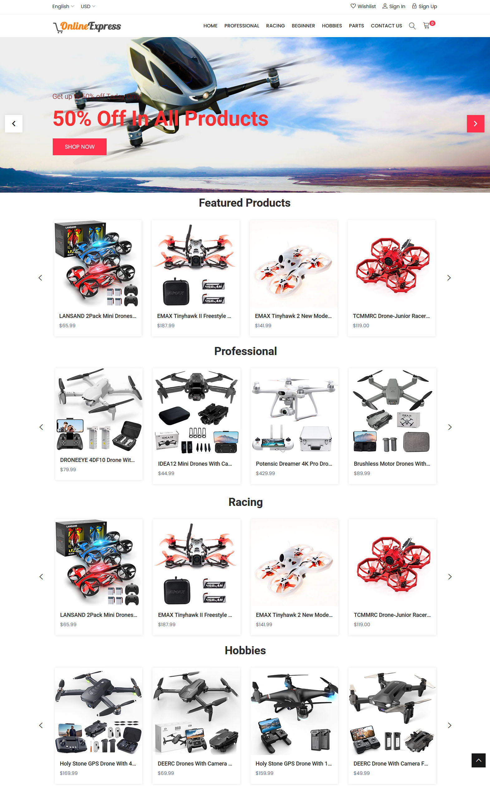 Drones Store – The Best Amazon Affiliate / DropShipping Website