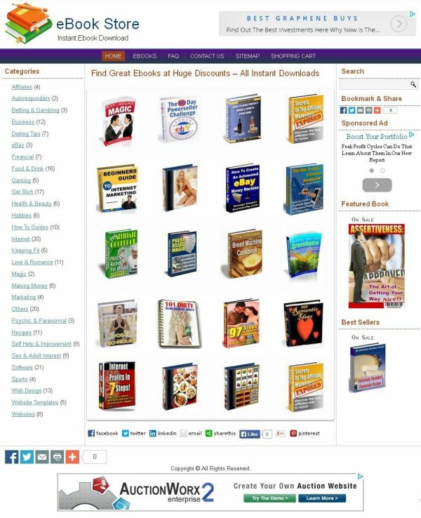 eBooks Shop Website For Sale 255 Books included