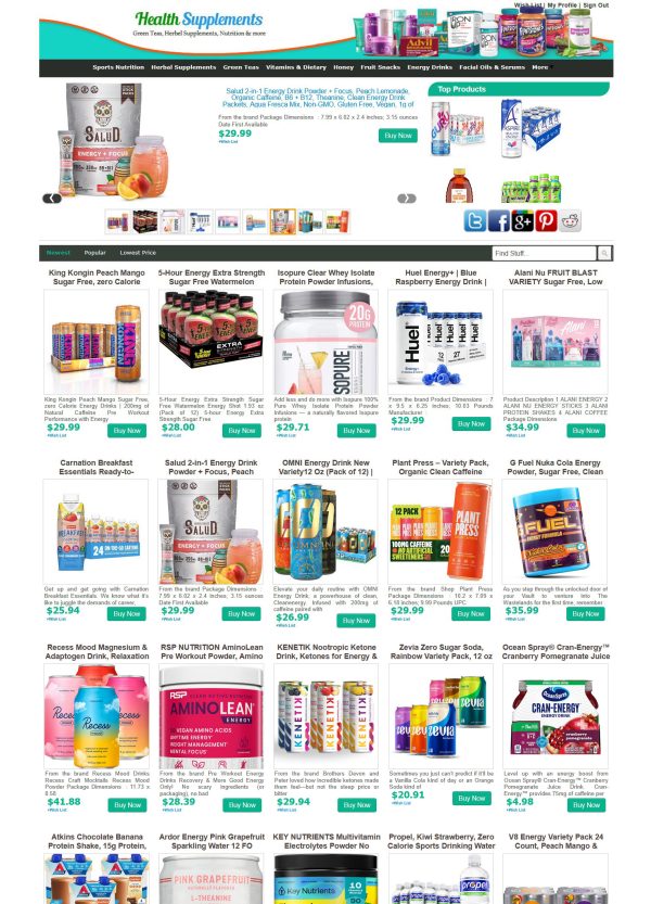 Health Supplements Store, Make Money with eBay, Amazon, ClickBank + AutoPilot