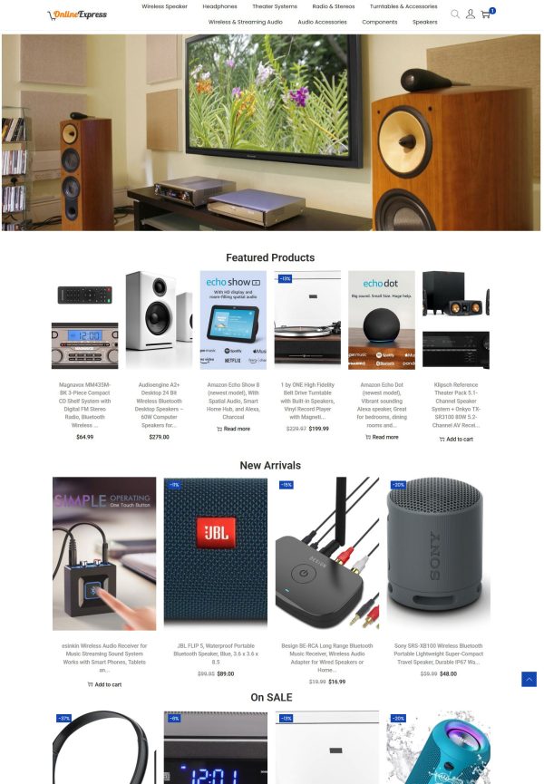 Home Audio & Theater Systems Store - Ecommerce Amazon Affiliate/DropShipping