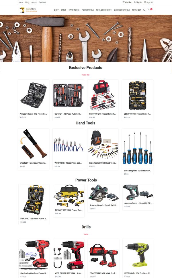 Home and Garden Tools Store Website - Affiliate DropShipping Store