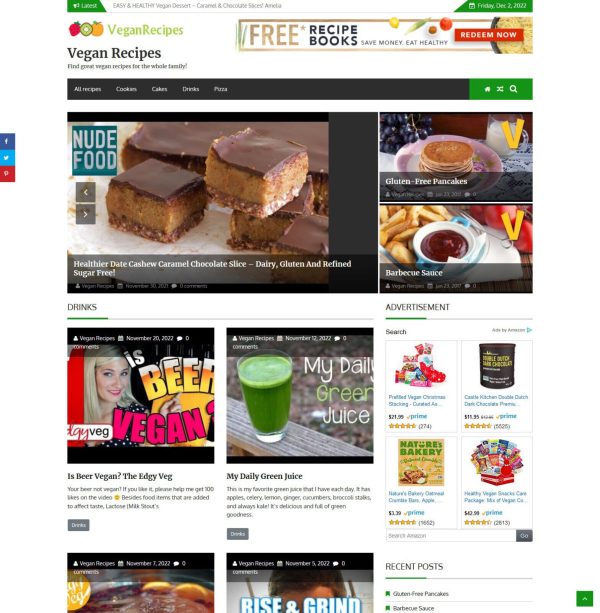 Wordpress Vegan Recipes Website