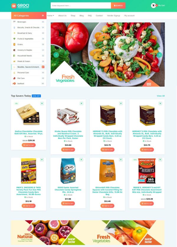 Groceries Store Affiliate /Drop Shipping eCommerce Website