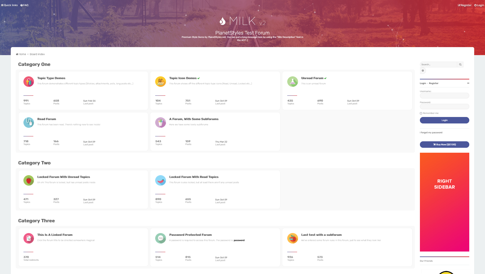 Online Forum Bulletin Board Website