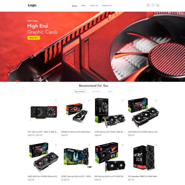 Computer Graphic Cards Store Website with Amazon Affiliate / Dropship