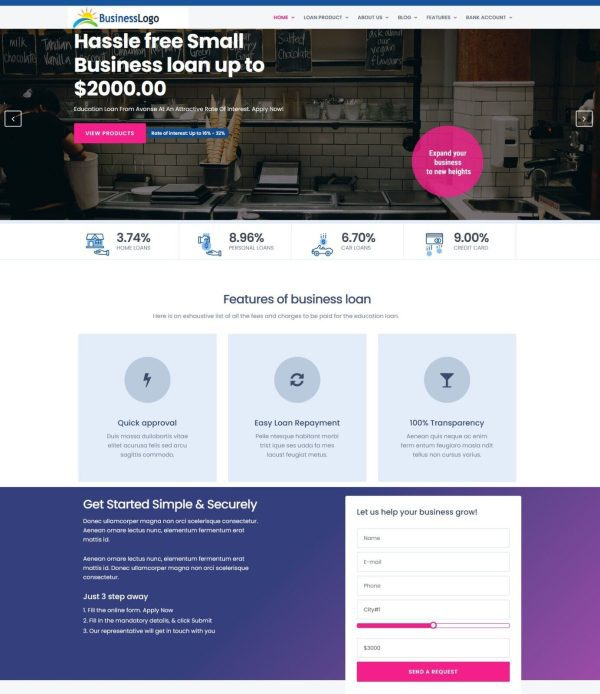 Small Business Loan Company Website
