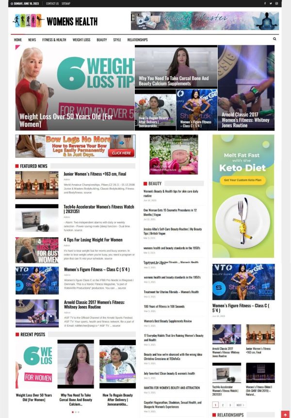 Women's Health Tips & News Website, Make Money with Affiliates, Ads + Auto Pilot