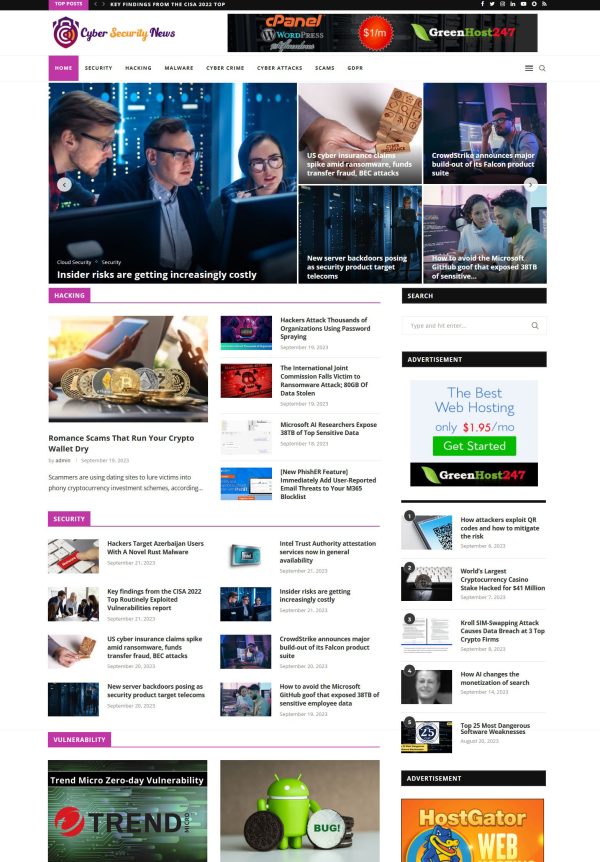 Cyber Security, Hacking NEWS Wordpress Website, AutoBlog