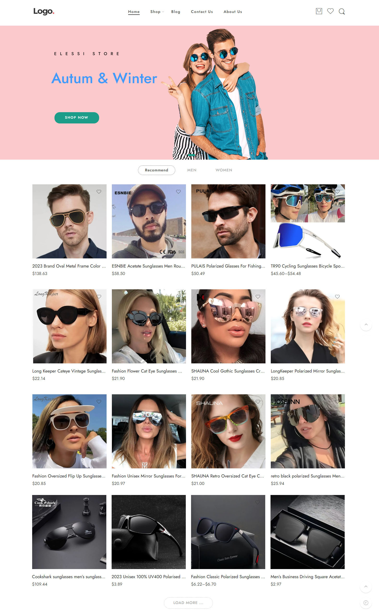 Sunglasses Store, DropShipping Affiliate Website, Free Hosting + Products