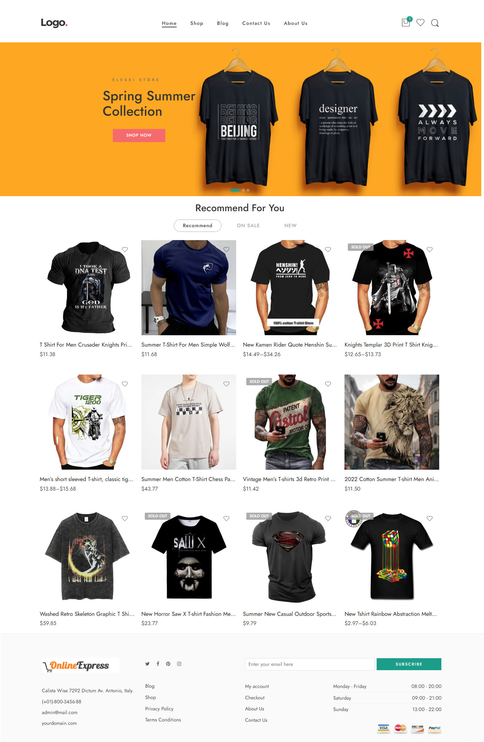 T-Shirts Store, Drop Shipping Ecommerce Website