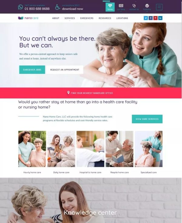 Website for Elder care /Home Health care / Medical Care / Nursing - Free Hosting
